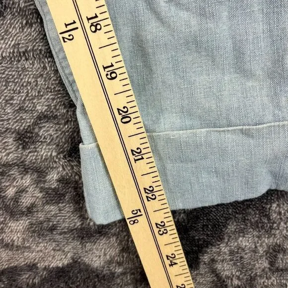 Habitual Los Angeles Wide Leg Linen Blend Belted Blue Denim Jeans 29X22.5 NWT* - Picture 10 of 16